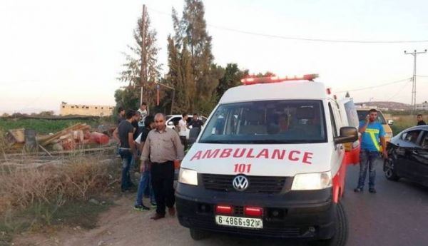 حادث سير غرب جنين نجم عنه اصابات خطيرة بينهم طفلة